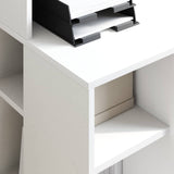 vidaXL Bureau met plank met opslag Wit 90 x 48 x 101,5 cm Bewerkt hout