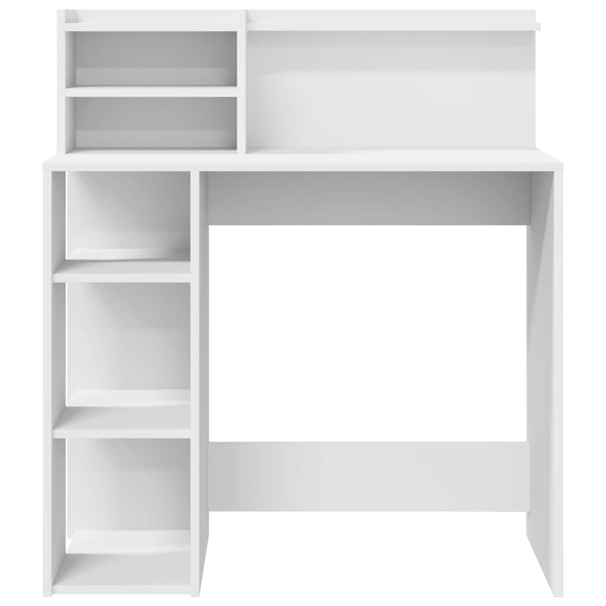 vidaXL Bureau met plank met opslag Wit 90 x 48 x 101,5 cm Bewerkt hout