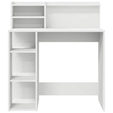 vidaXL Bureau met plank met opslag Wit 90 x 48 x 101,5 cm Bewerkt hout