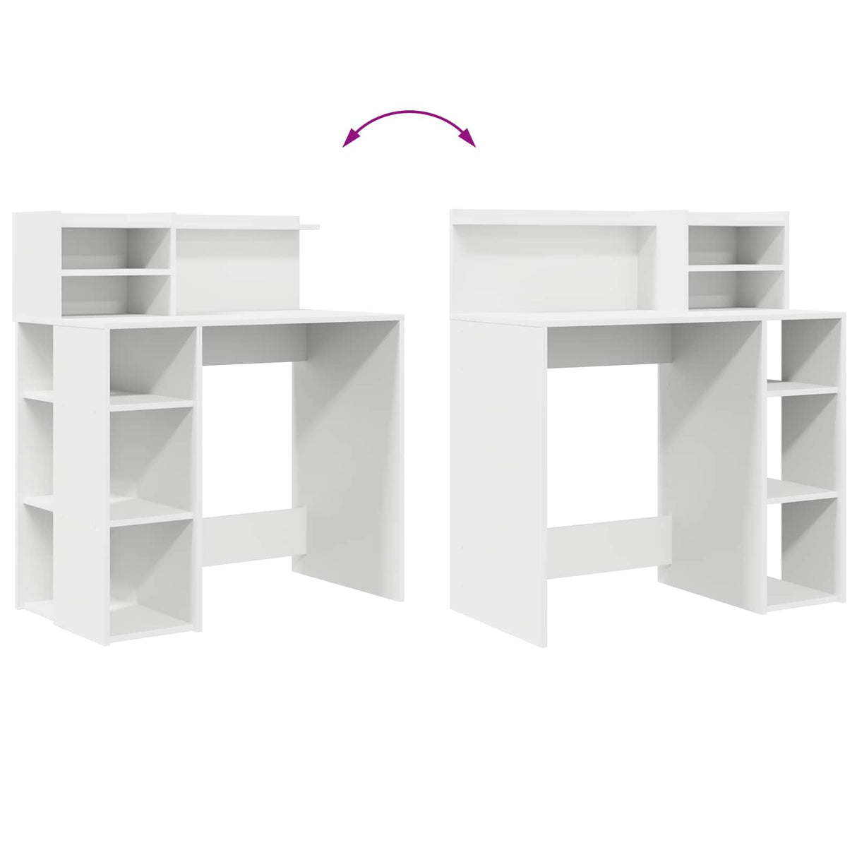 vidaXL Bureau met plank met opslag Wit 90 x 48 x 101,5 cm Bewerkt hout