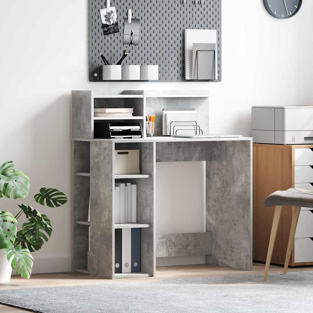 vidaXL Bureau met plank met opslag Wit 90 x 48 x 101,5 cm Bewerkt hout