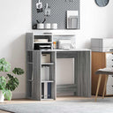 vidaXL Bureau met plank met opslag Wit 90 x 48 x 101,5 cm Bewerkt hout