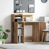 vidaXL Bureau met plank met opslag Wit 90 x 48 x 101,5 cm Bewerkt hout