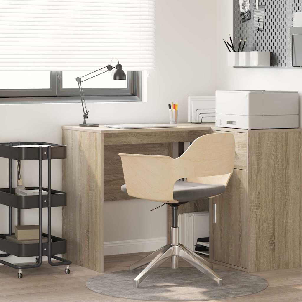 vidaXL Desk with Shelf Storage White 102x50x75 cm Engineered Wood