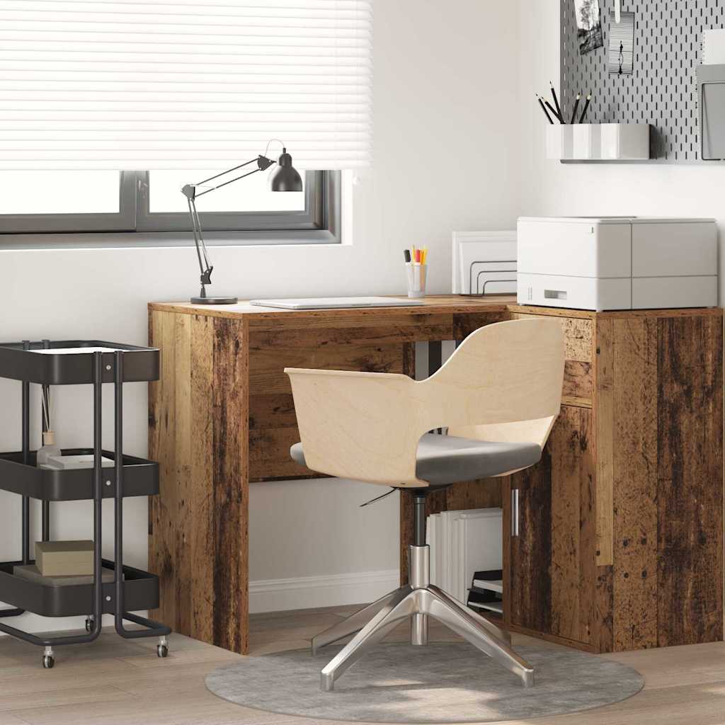 vidaXL Desk with Shelf Storage White 102x50x75 cm Engineered Wood