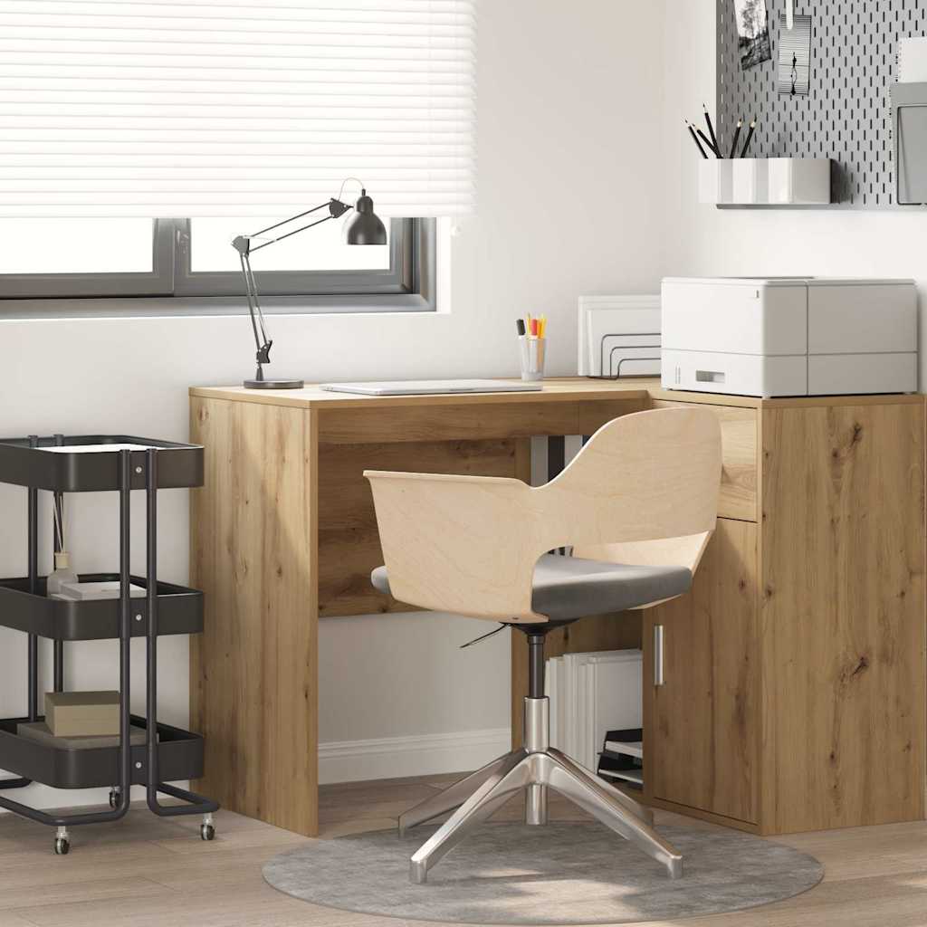 vidaXL Desk with Shelf Storage White 102x50x75 cm Engineered Wood