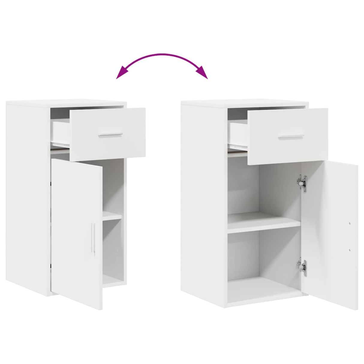 vidaXL Dressoir met lade Wit 38 x 34 x 75 cm