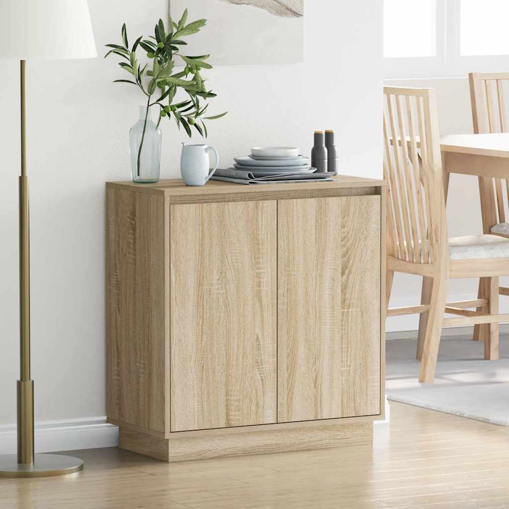 vidaXL LED Dressoir voor Wit 71 x 34,5 x 75 cm Bewerkt hout