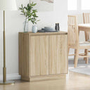 vidaXL LED Dressoir voor Wit 71 x 34,5 x 75 cm Bewerkt hout