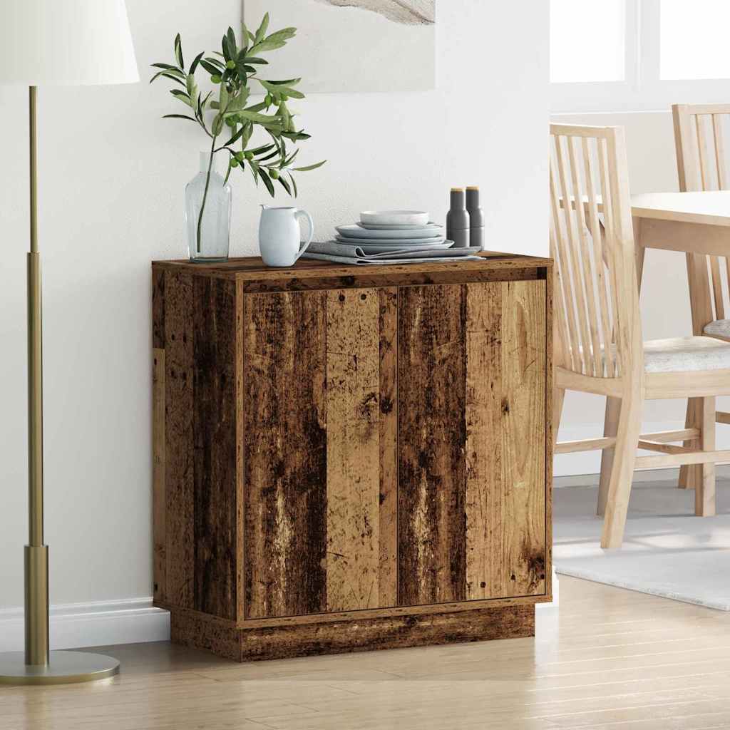 vidaXL LED Dressoir voor Wit 71 x 34,5 x 75 cm Bewerkt hout