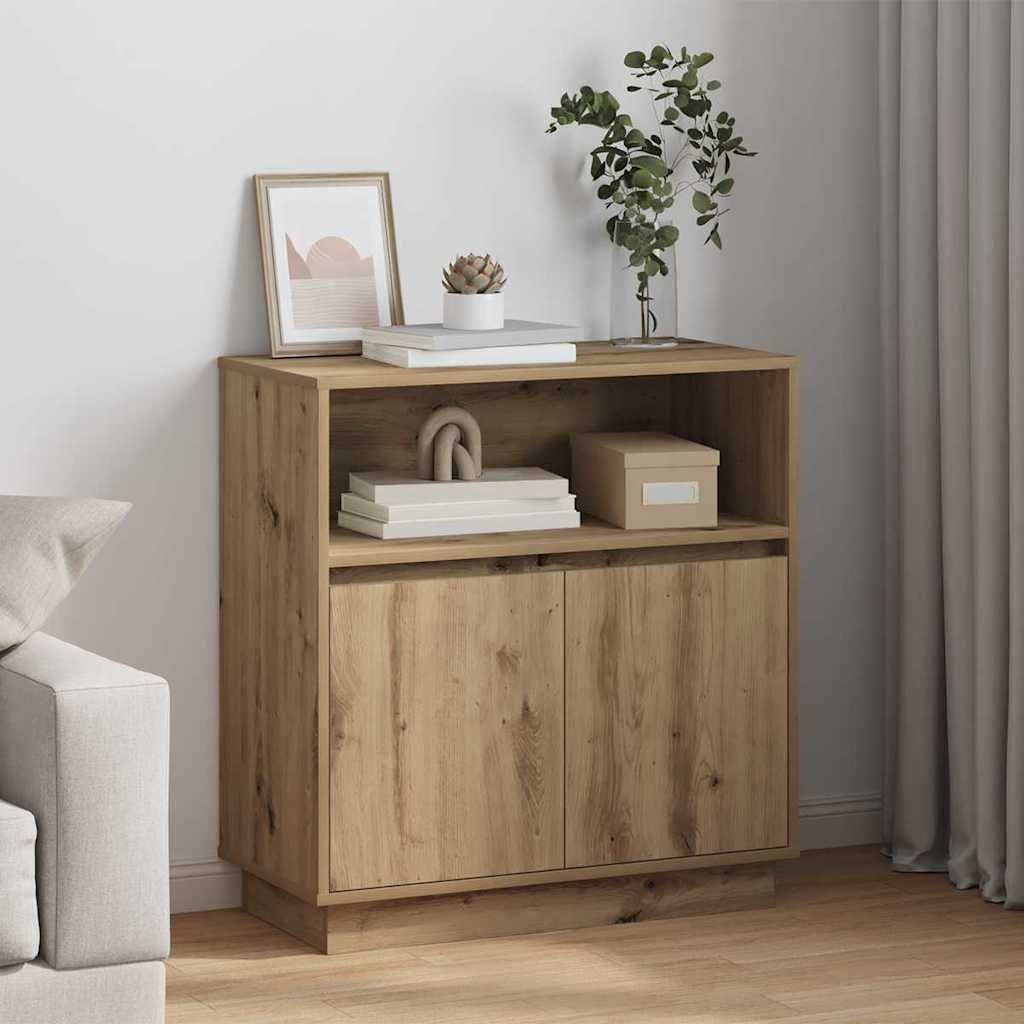 vidaXL LED Sideboard White 71 x 34.5 x 75 cm Engineered Wood