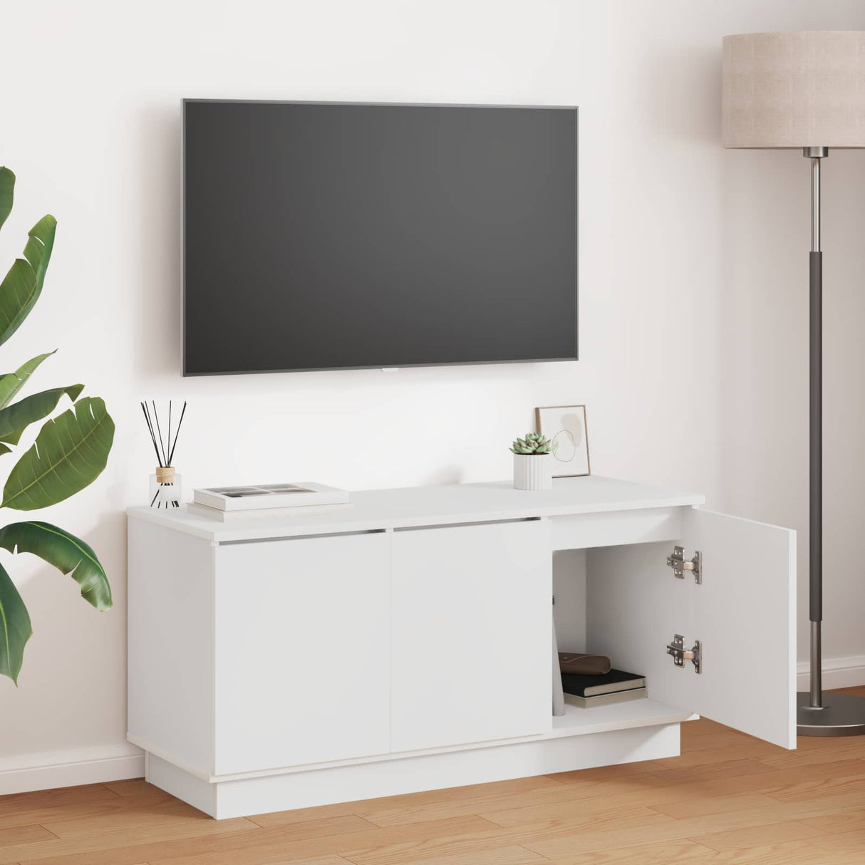 vidaXL TV Cabinet Black Oak 100 x 38 x 49 cm Engineered Wood