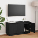 vidaXL TV Cabinet Black Oak 100 x 38 x 49 cm Engineered Wood