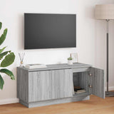 vidaXL TV Cabinet Black Oak 100 x 38 x 49 cm Engineered Wood