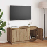 vidaXL TV Cabinet Black Oak 100 x 38 x 49 cm Engineered Wood
