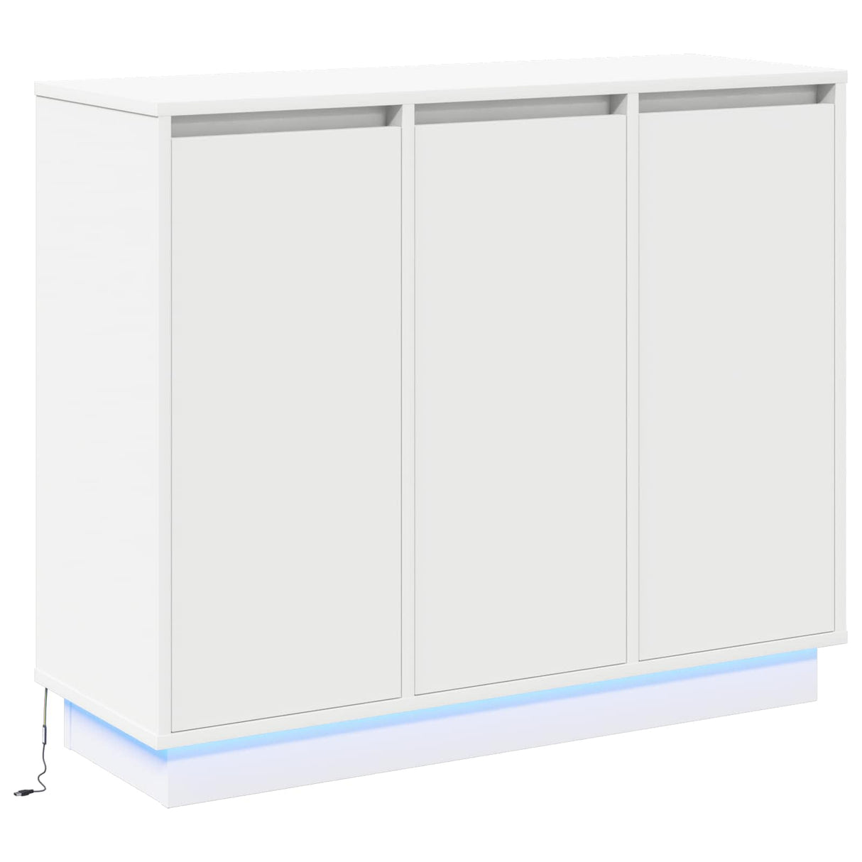 vidaXL LED Dressoir Wit 90 x 32 x 75 cm Bewerkt hout