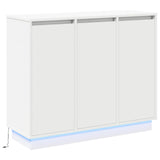 vidaXL LED Dressoir Wit 90 x 32 x 75 cm Bewerkt hout
