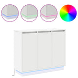 vidaXL LED Dressoir Wit 90 x 32 x 75 cm Bewerkt hout