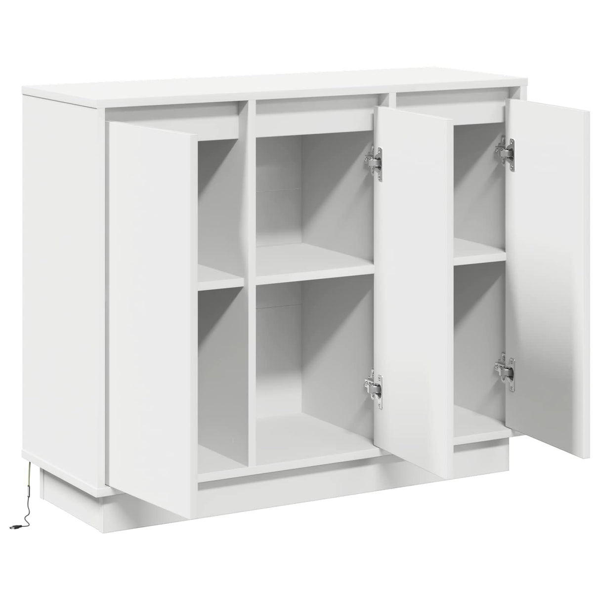 vidaXL LED Dressoir Wit 90 x 32 x 75 cm Bewerkt hout