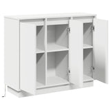 vidaXL LED Dressoir Wit 90 x 32 x 75 cm Bewerkt hout