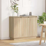 vidaXL LED Dressoir Wit 90 x 32 x 75 cm Bewerkt hout