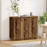 vidaXL LED Dressoir Wit 90 x 32 x 75 cm Bewerkt hout