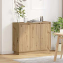 vidaXL LED Dressoir Wit 90 x 32 x 75 cm Bewerkt hout