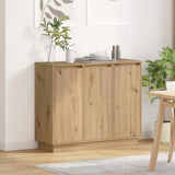 vidaXL LED Dressoir Wit 90 x 32 x 75 cm Bewerkt hout
