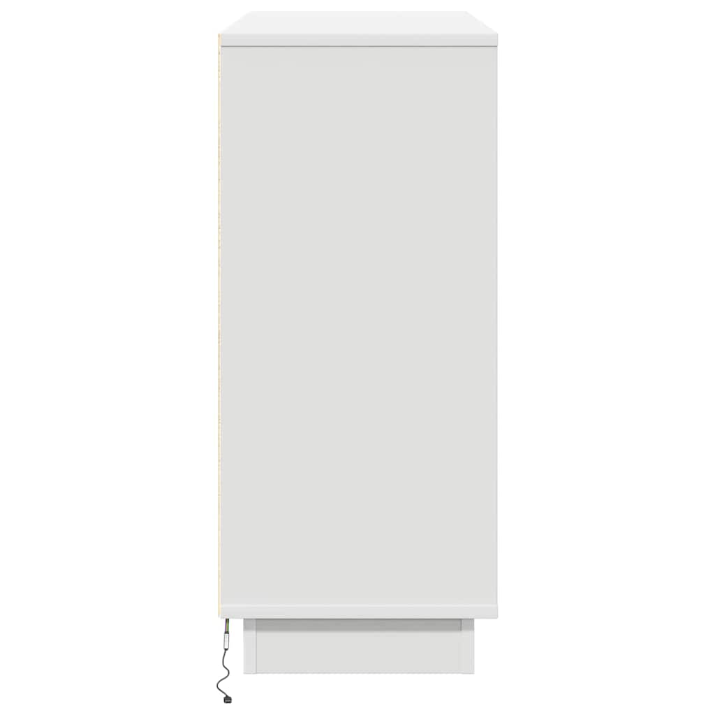 vidaXL LED Dressoir Wit 90 x 32 x 75 cm Bewerkt hout