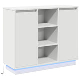 vidaXL LED Dressoir Wit 90 x 32 x 75 cm Bewerkt hout