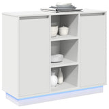 vidaXL LED Dressoir Wit 90 x 32 x 75 cm Bewerkt hout