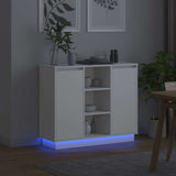 vidaXL LED Dressoir Wit 90 x 32 x 75 cm Bewerkt hout
