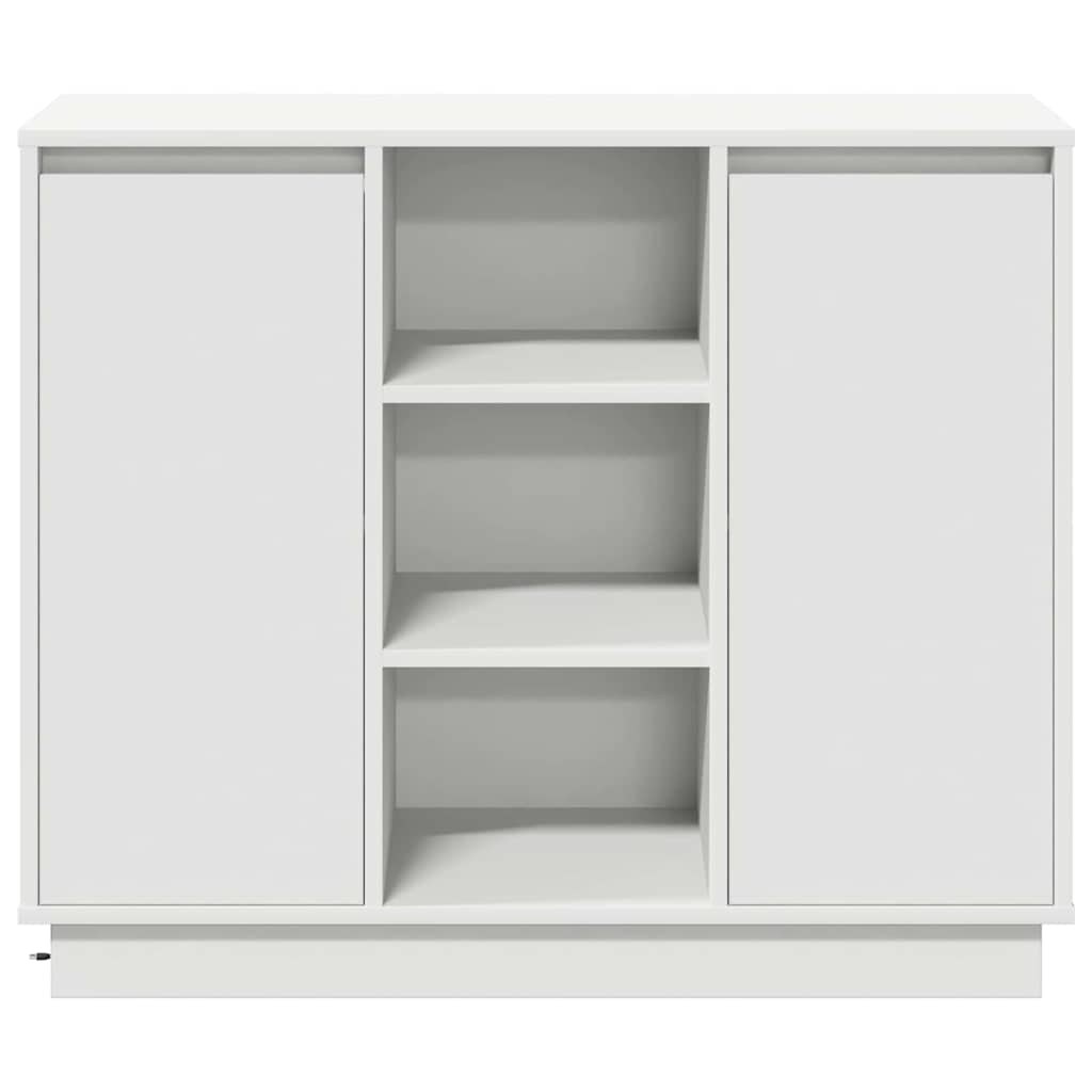 vidaXL LED Dressoir Wit 90 x 32 x 75 cm Bewerkt hout
