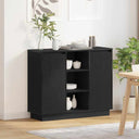 vidaXL LED Dressoir Wit 90 x 32 x 75 cm Bewerkt hout