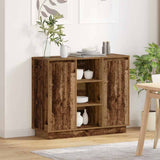 vidaXL LED Dressoir Wit 90 x 32 x 75 cm Bewerkt hout