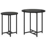 vidaXL Bijzettafelset 2 pcs Zwart Eiken