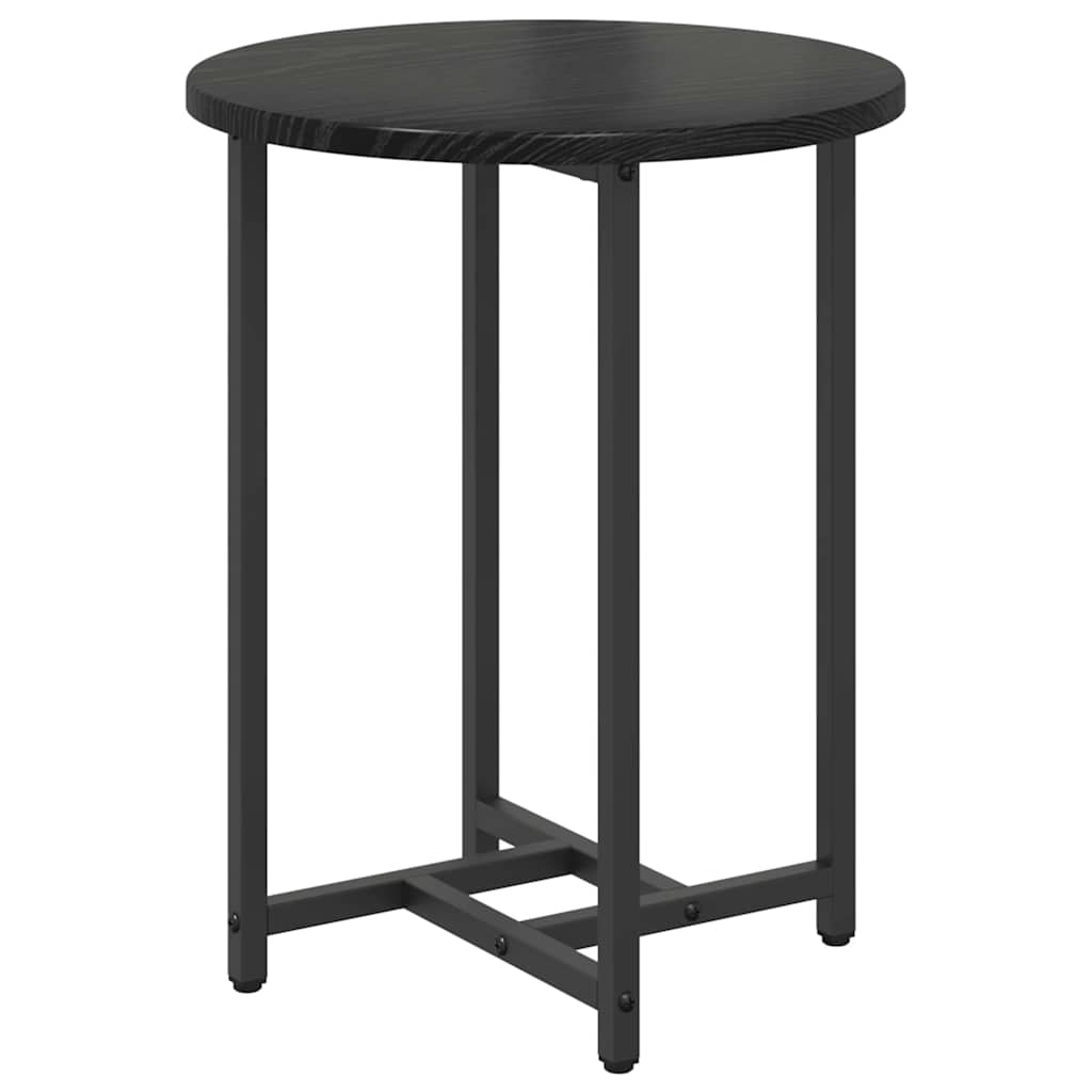 vidaXL Bijzettafelset 2 pcs Zwart Eiken
