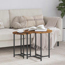 vidaXL Bijzettafelset 2 pcs Zwart Eiken