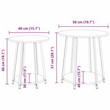 vidaXL Bijzettafelset met plank 2 pcs Zwart Eiken