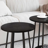 vidaXL Bijzettafelset met plank 2 pcs Zwart Eiken