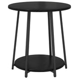vidaXL Bijzettafelset met plank 2 pcs Zwart Eiken