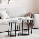 vidaXL Bijzettafelset met plank 2 pcs Zwart Eiken
