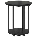 vidaXL Bijzettafelset met plank 2 pcs Zwart Eiken