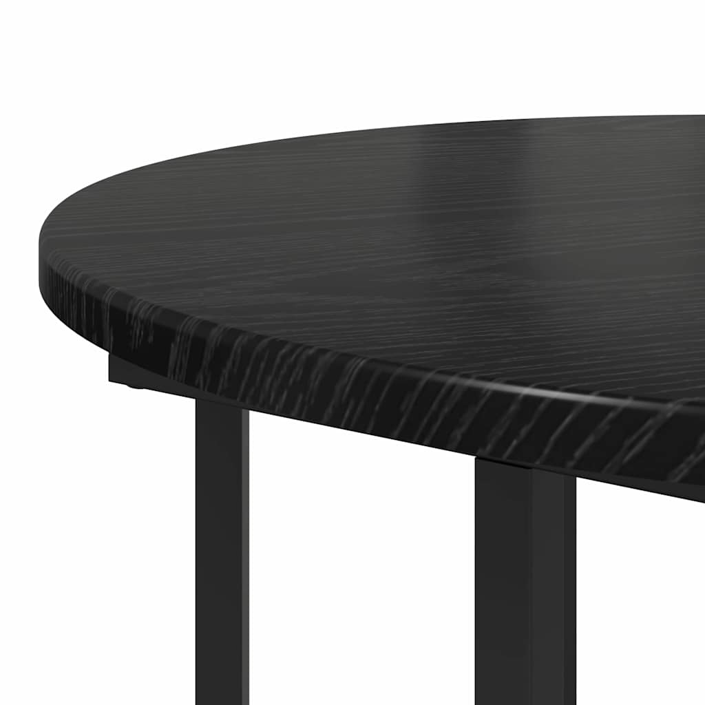 vidaXL Bijzettafelset met plank 2 pcs Zwart Eiken