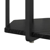 vidaXL Bijzettafelset met plank 2 pcs Zwart Eiken