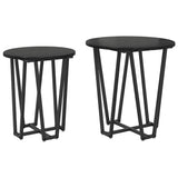 vidaXL Side Table Set 2 pcs Black Oak