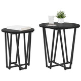 vidaXL Side Table Set 2 pcs Black Oak
