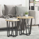vidaXL Side Table Set 2 pcs Black Oak