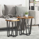 vidaXL Side Table Set 2 pcs Black Oak