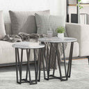 vidaXL Side Table Set 2 pcs Black Oak